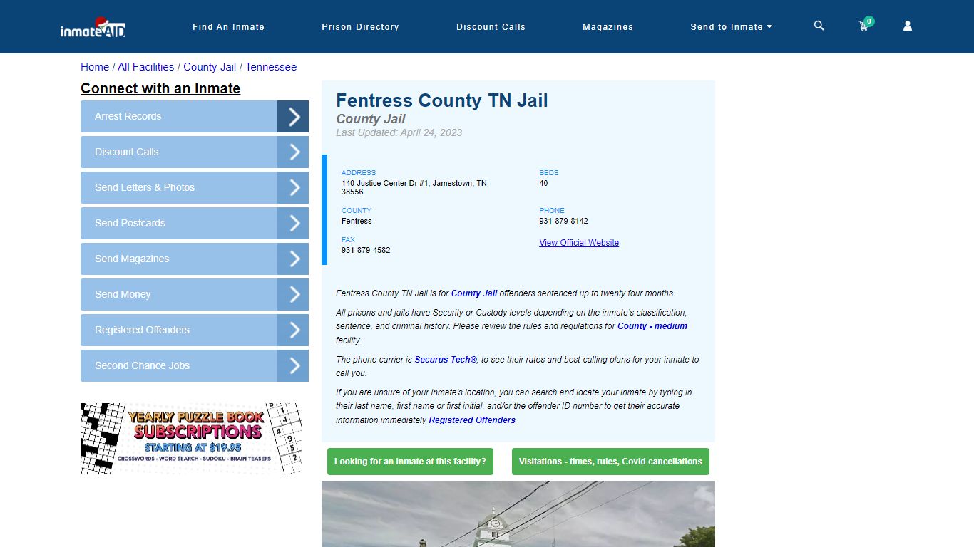 Fentress County TN Jail - Inmate Locator - Jamestown, TN